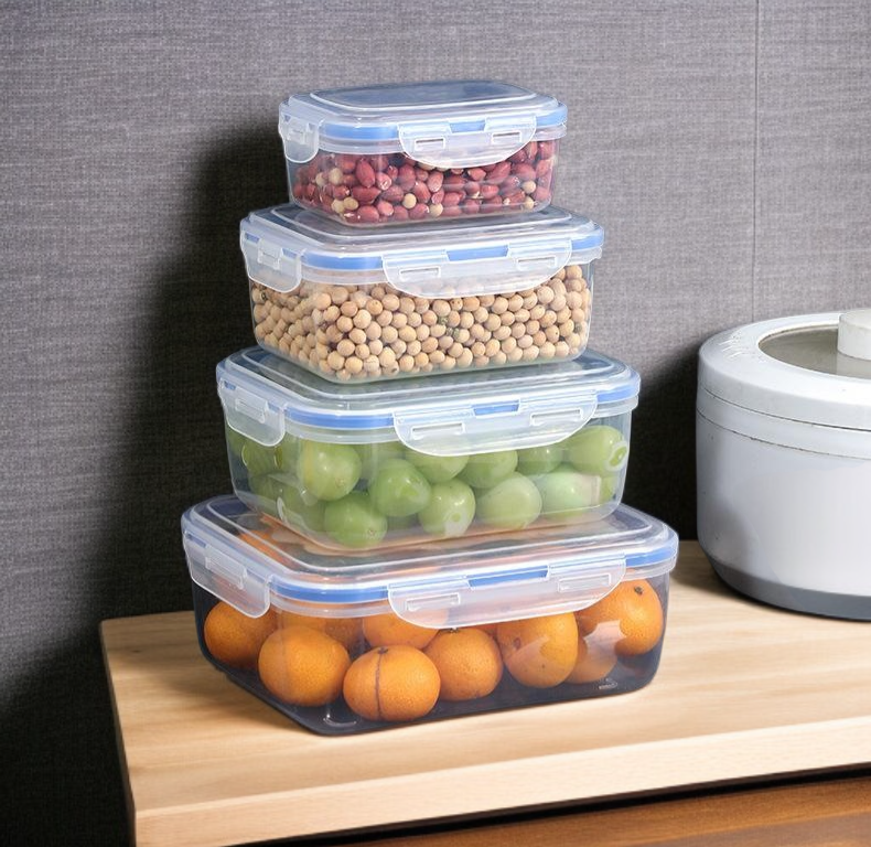 다양한 크기의 플라스틱 신선도 유지함 세트