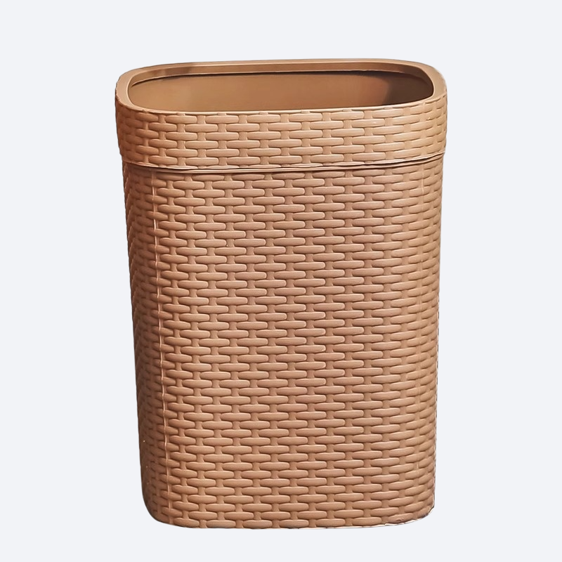 Vine woven large capacity uncovered garbage bin