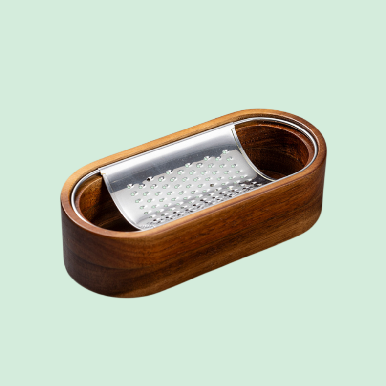 アカシア木製チーズグレーター収納式チーズおろし器