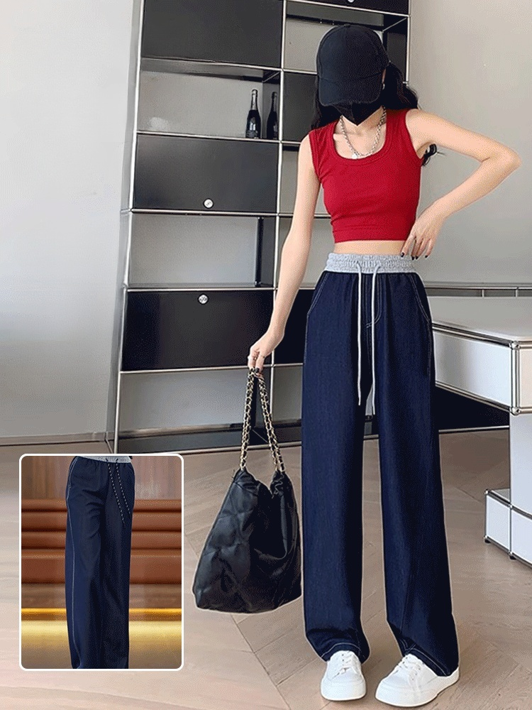 드로스트링  드레이프 데님 팬츠