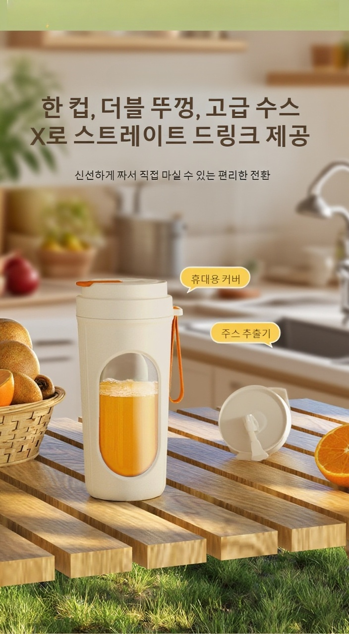 충전식 착즙컵으로 신선한 주스 만들기