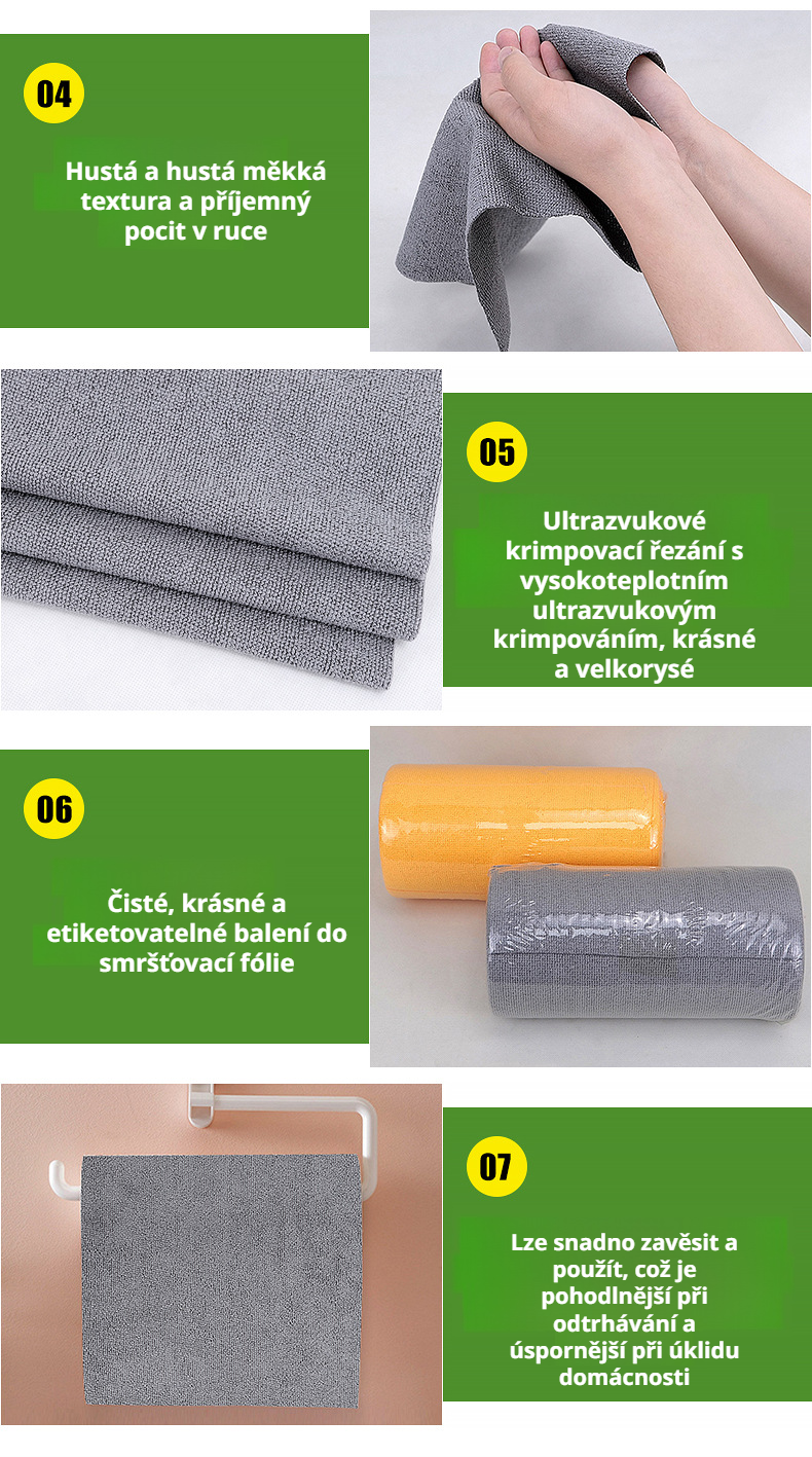 Sada kuchyňských mycích utěrek různých barev