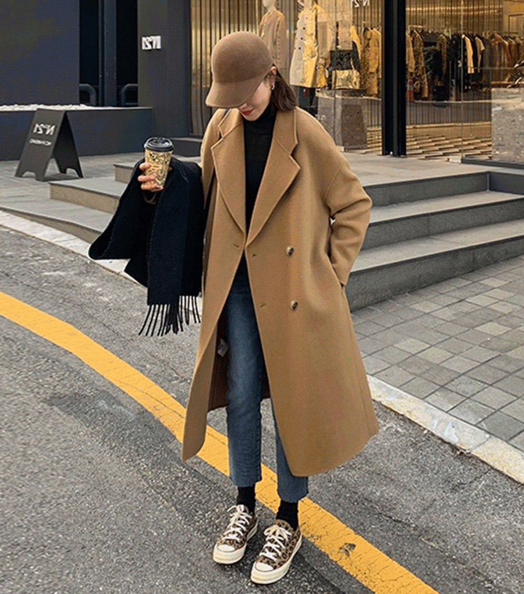 【100%北欧産ホワイトグースダウン充填】スリム効果のあるダウンジャケット付きウールコート✨零下30℃の吹雪でも一枚で冬を越せる