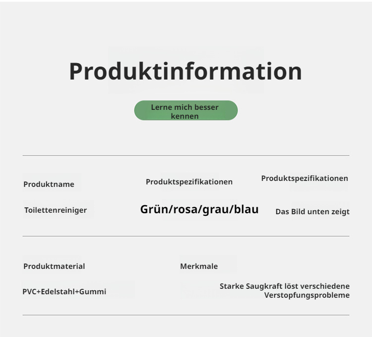 Toilettenentstopfer mit ergonomischem Griff