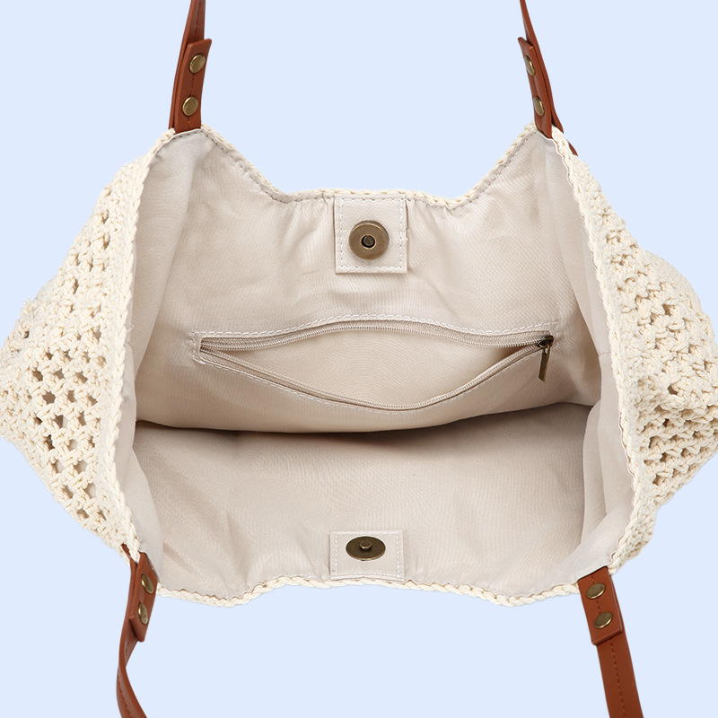 夏季新款編織水桶包女大容量休閒百搭斜背手提包