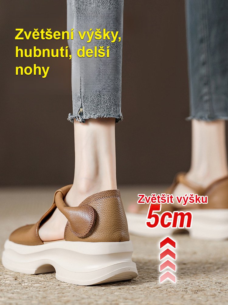 Stylové platformové sandály s otevřenou špičkou v korejském stylu