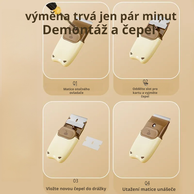 Multifunkční škrabka na čištění a odstraňování lepidla