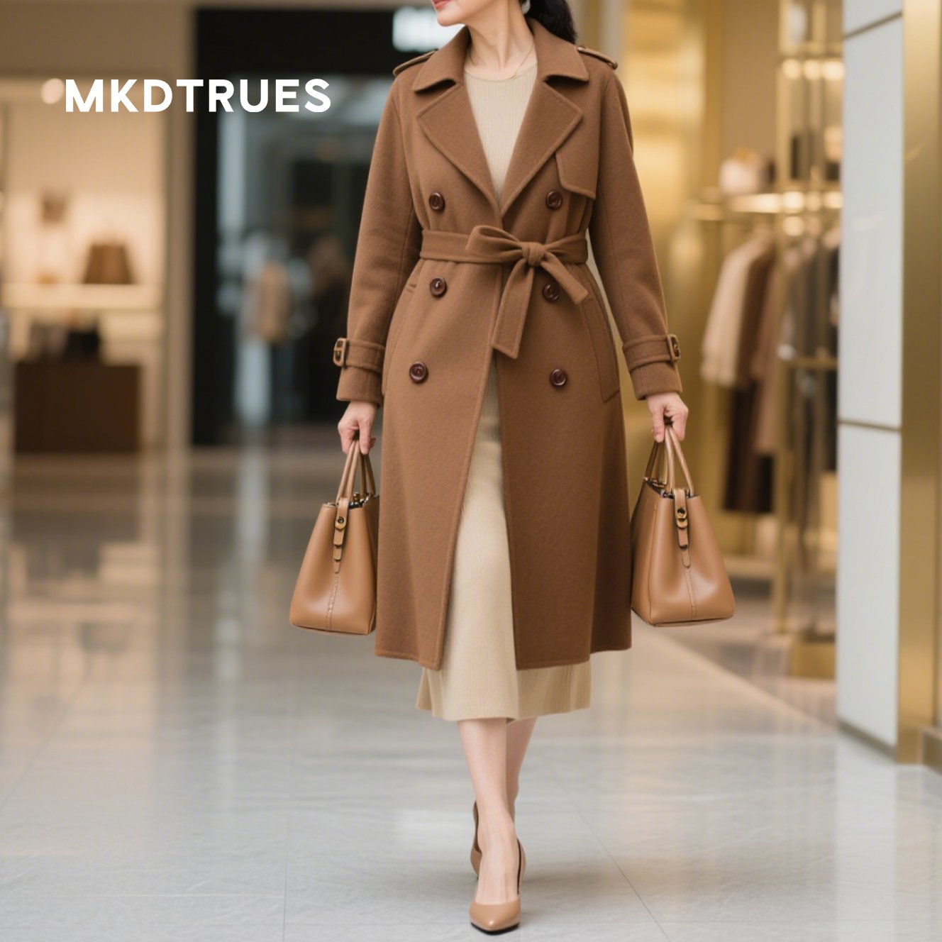 カーキ・トレンチコート