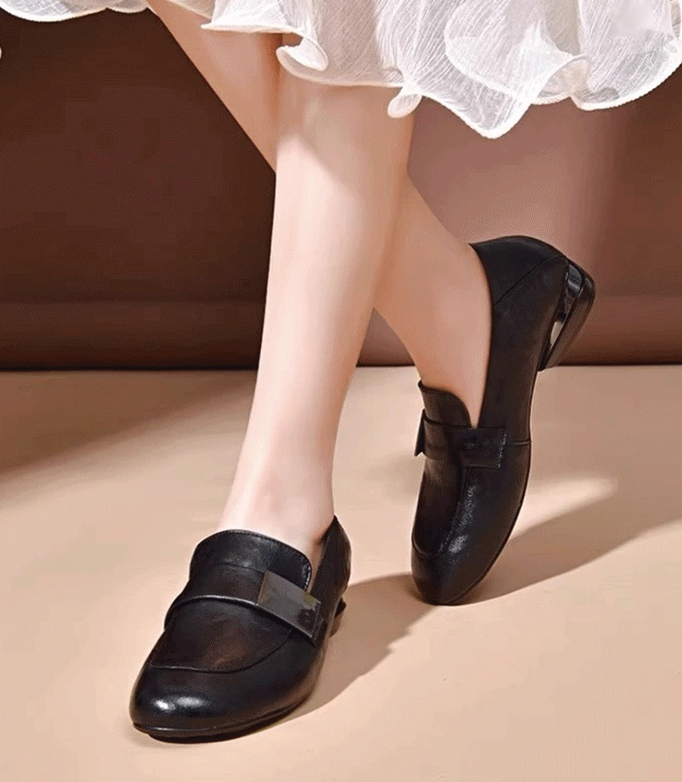 여성 캐주얼 가죽 로퍼