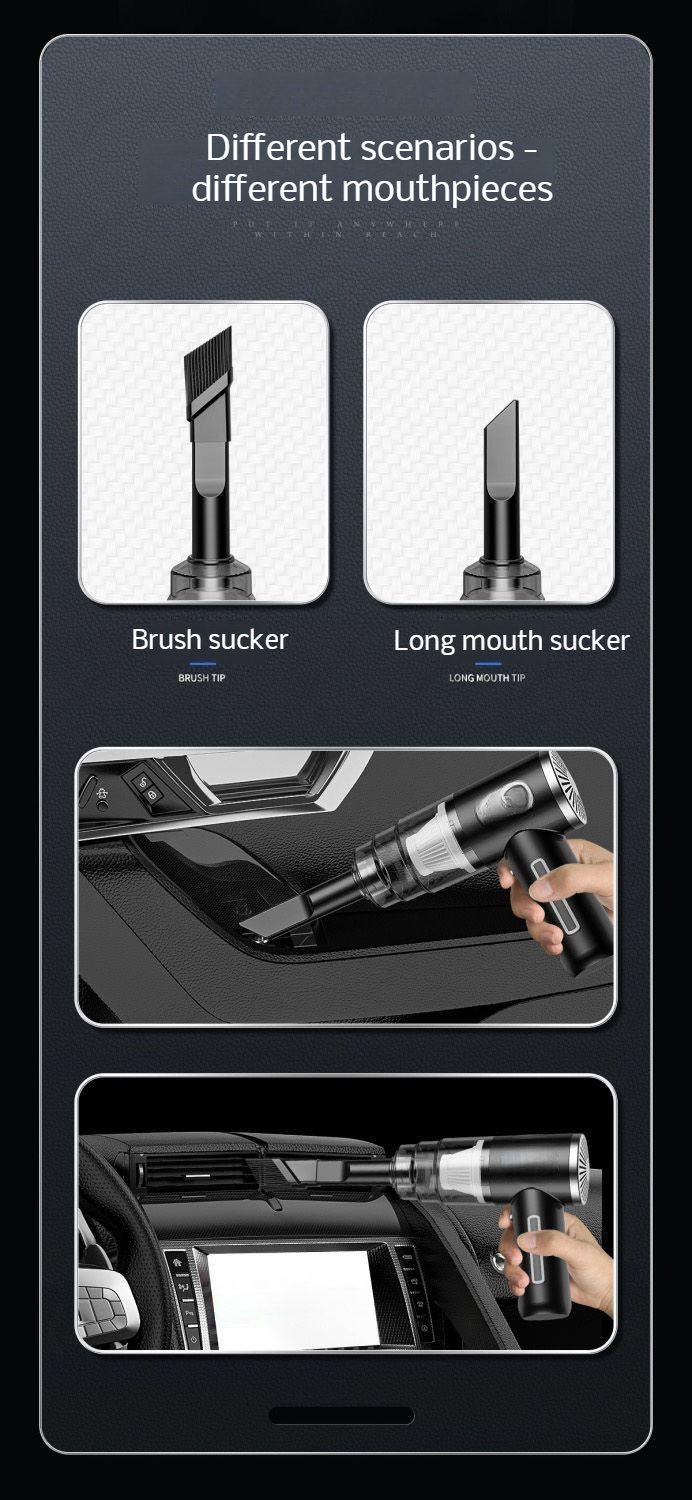 Quick charge portable vacuum for car and home use