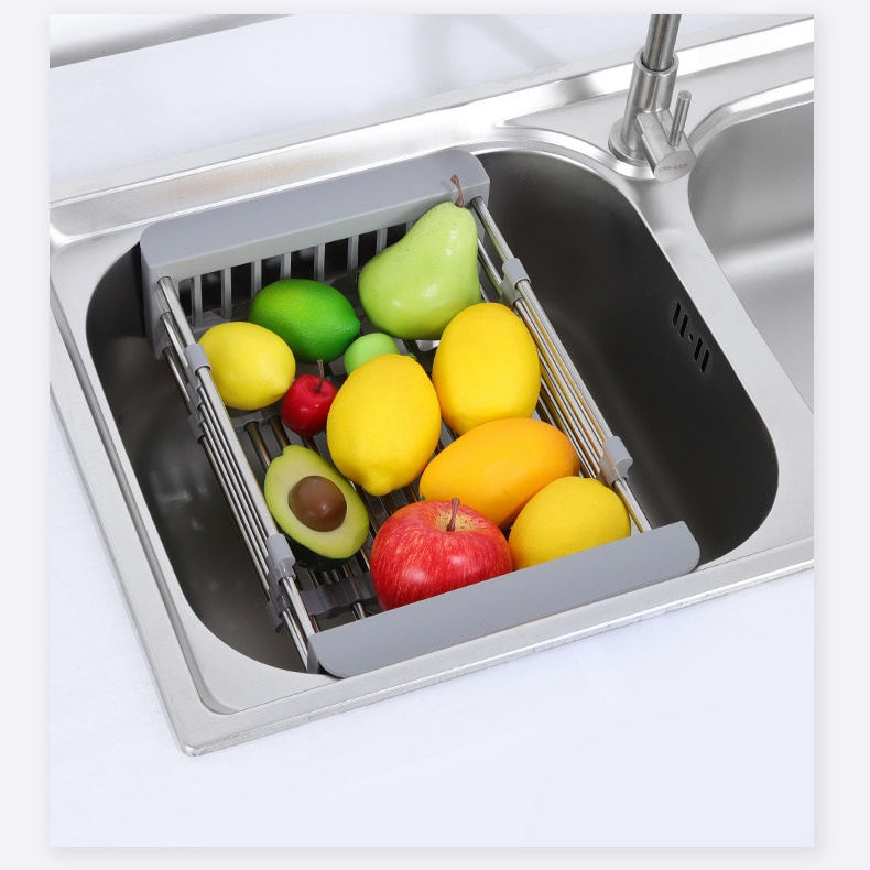 伸縮瀝水架蔬果收納架