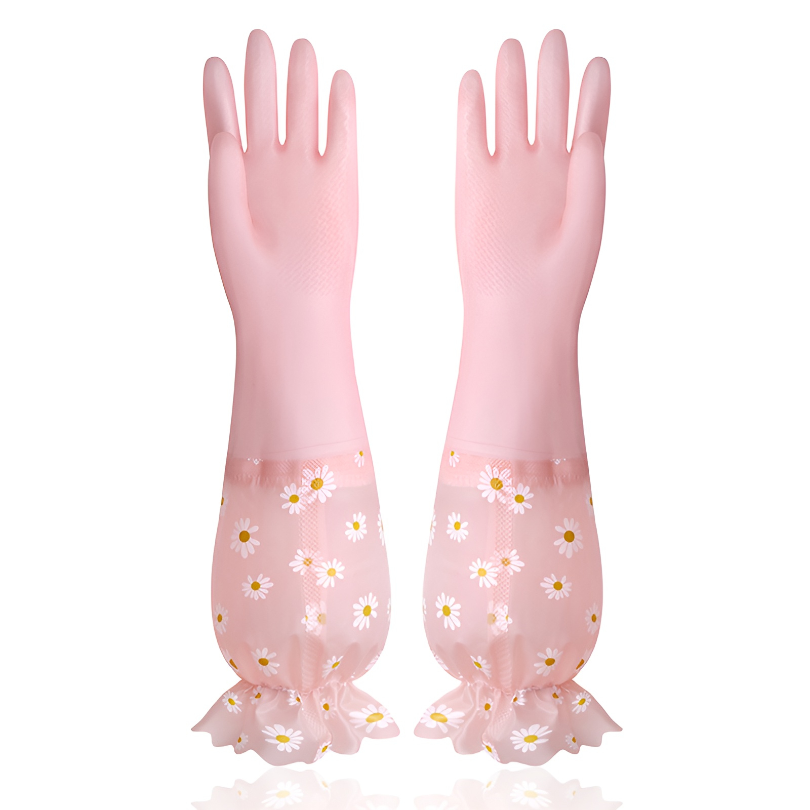 Geschirrspülhandschuhe Damen verdickte Hausarbeit Küche langlebige Wäsche lange Handschuhe plus Samt