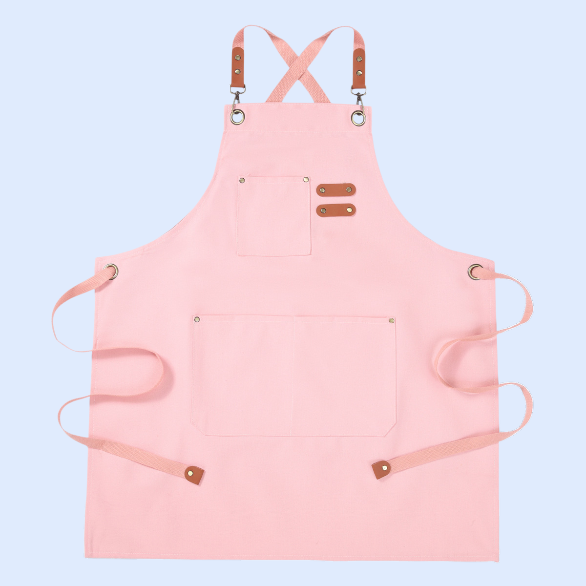 앞치마 캔버스 주방 방수 앞치마 작업 앞치마 두껍고 내마모성 편안하고 통기성이 좋고 부드럽습니다