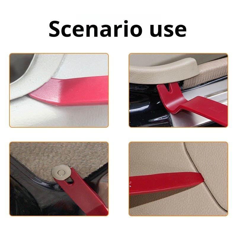 Professional car crowbar removing dashboard panels