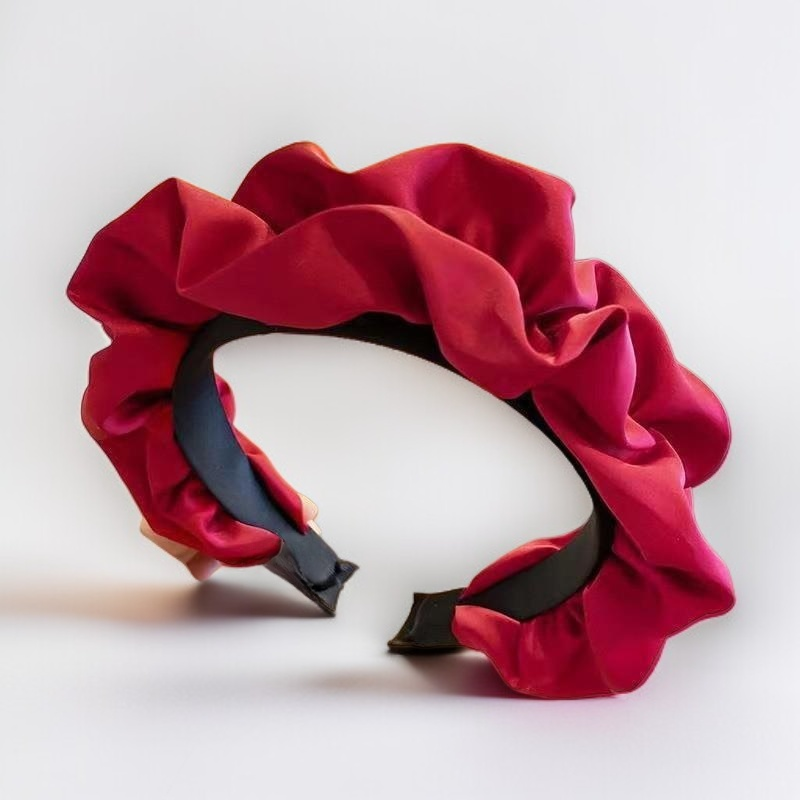 ที่คาดผมจีบลำไส้ใหญ่ทรงมงกุฎกะโหลกสูง