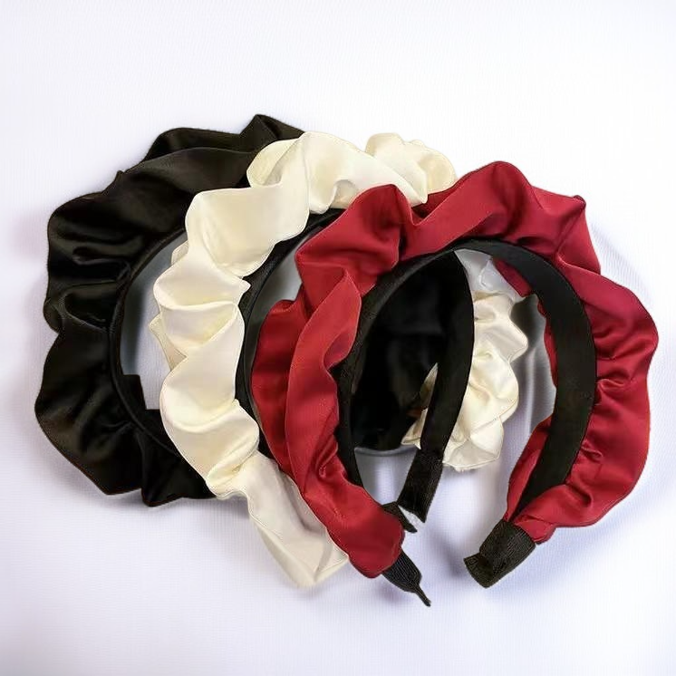 ที่คาดผมจีบลำไส้ใหญ่ทรงมงกุฎกะโหลกสูง