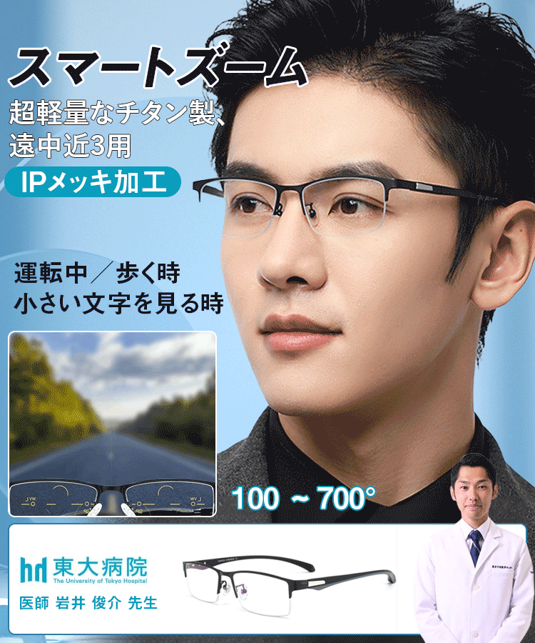 累進多焦点老眼鏡