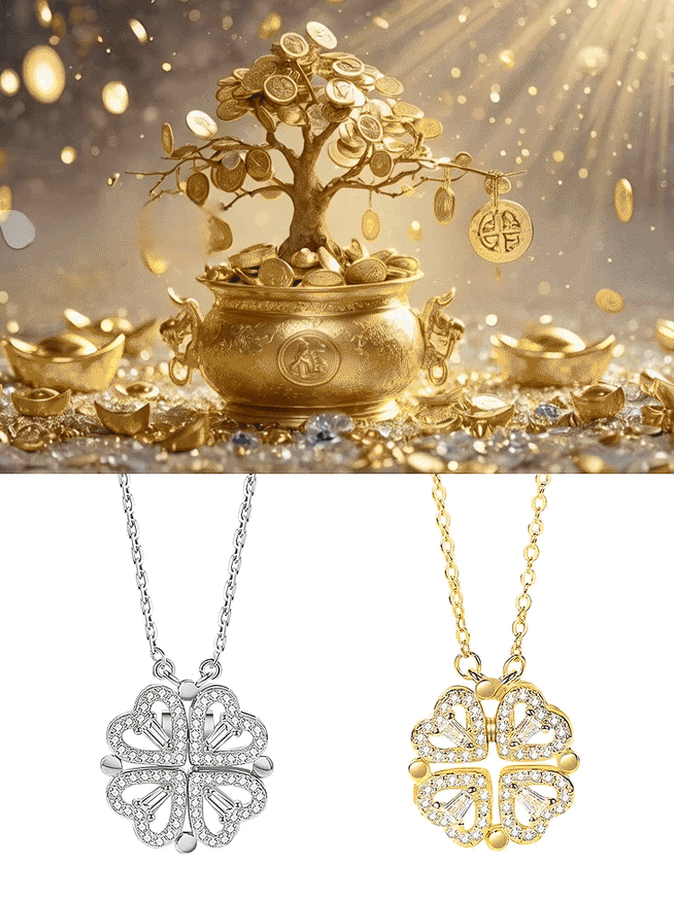 ハートクローバーネックレス