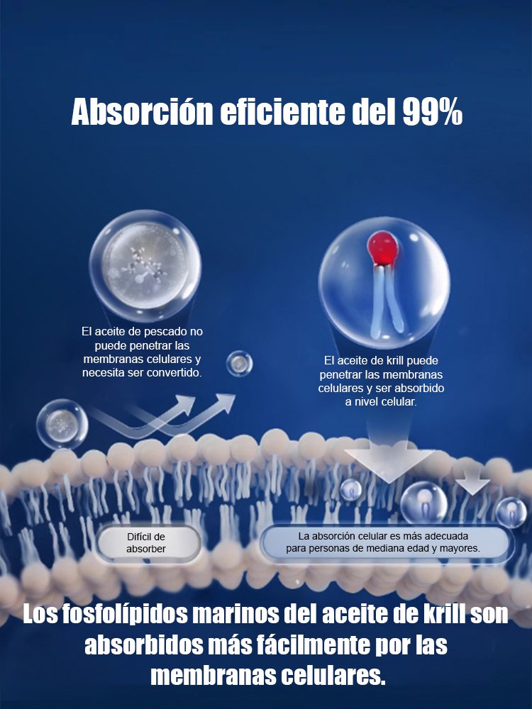 【Versión mejorada de alta eficiencia】Aceite de kril antártico