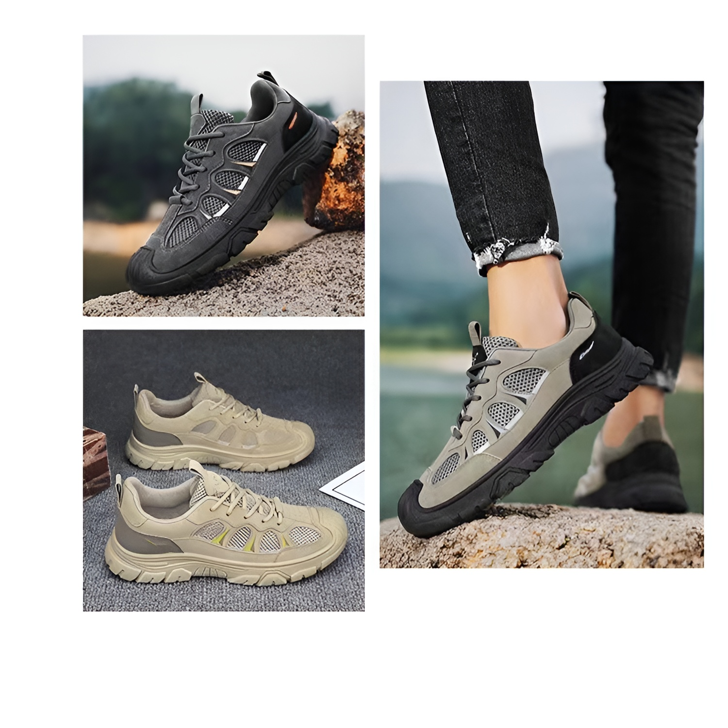ソフトソールシューズメンズ2025新しい滑り止め耐摩耗労働保護靴アウトドア通気性ハイキングシューズスポーツメンズシューズ
