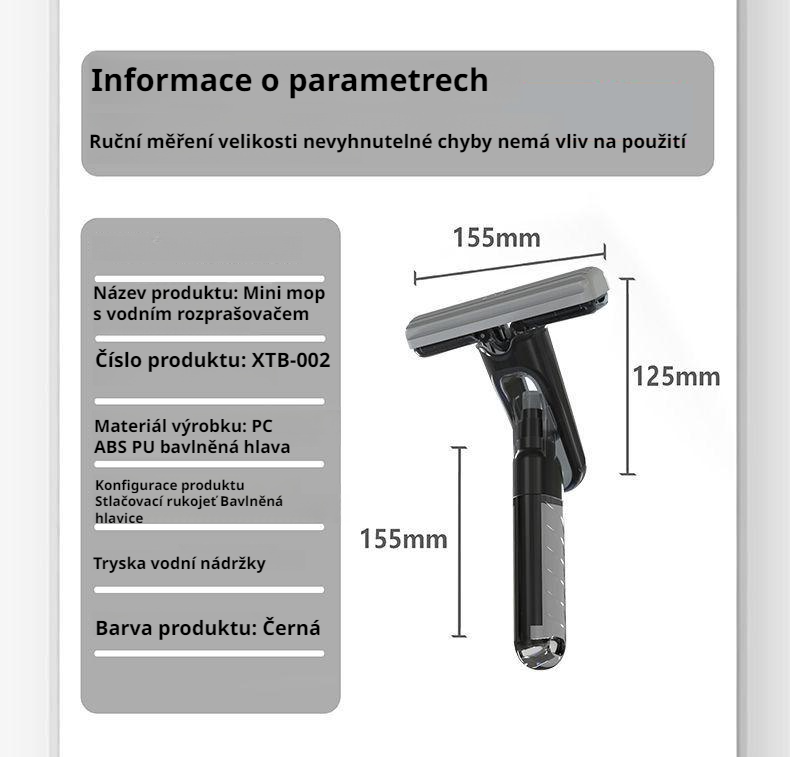 Přenosný mini mop na suché i mokré použití