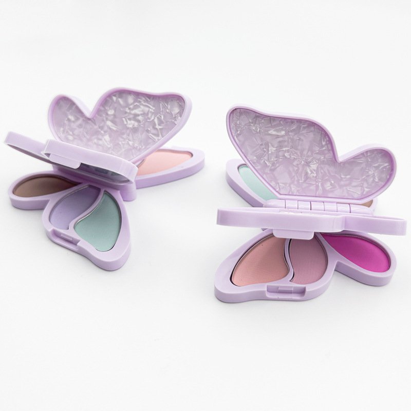 Animal shape eyeshadow palette, matte pearls, glitter, waterproof butterfly six-color eyeshadow