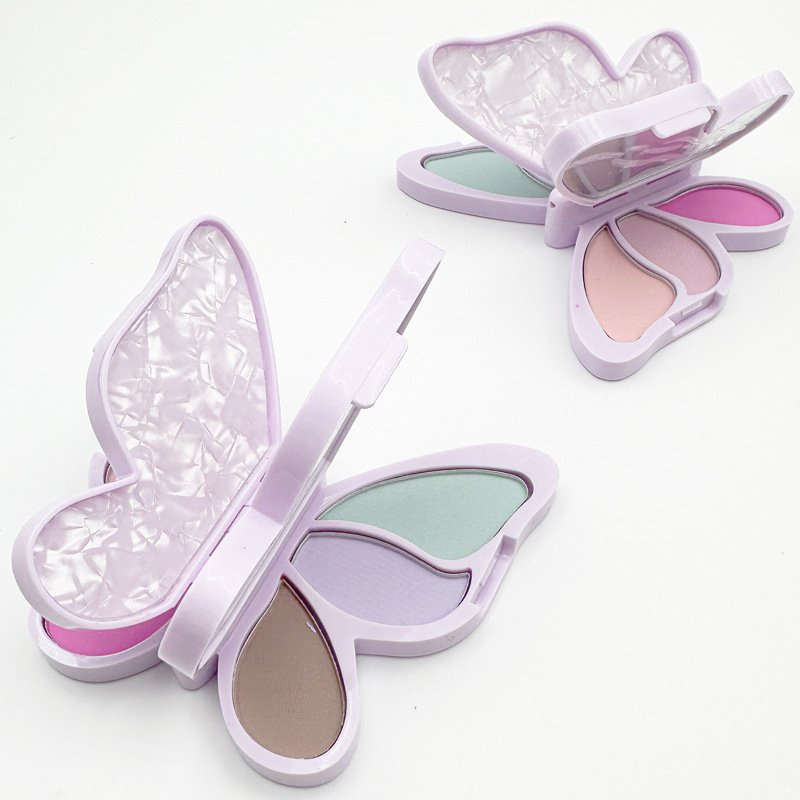 Animal shape eyeshadow palette, matte pearls, glitter, waterproof butterfly six-color eyeshadow