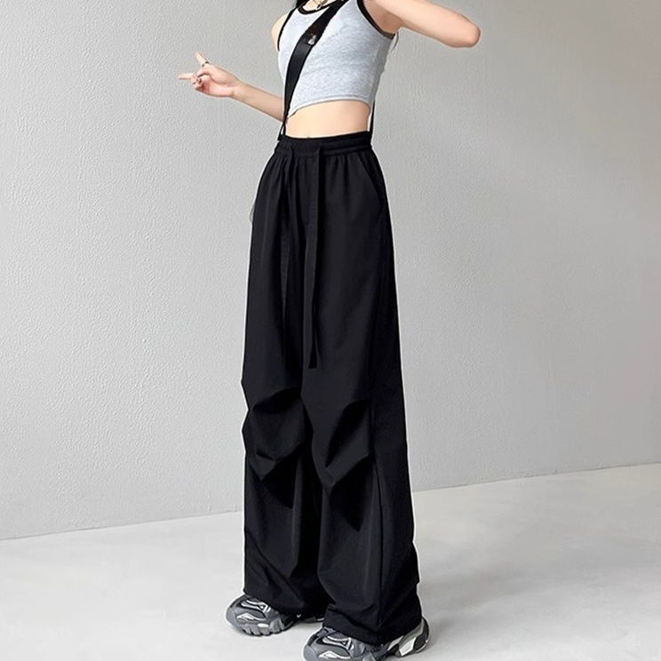 冷感ハイウエストワイドパンツ