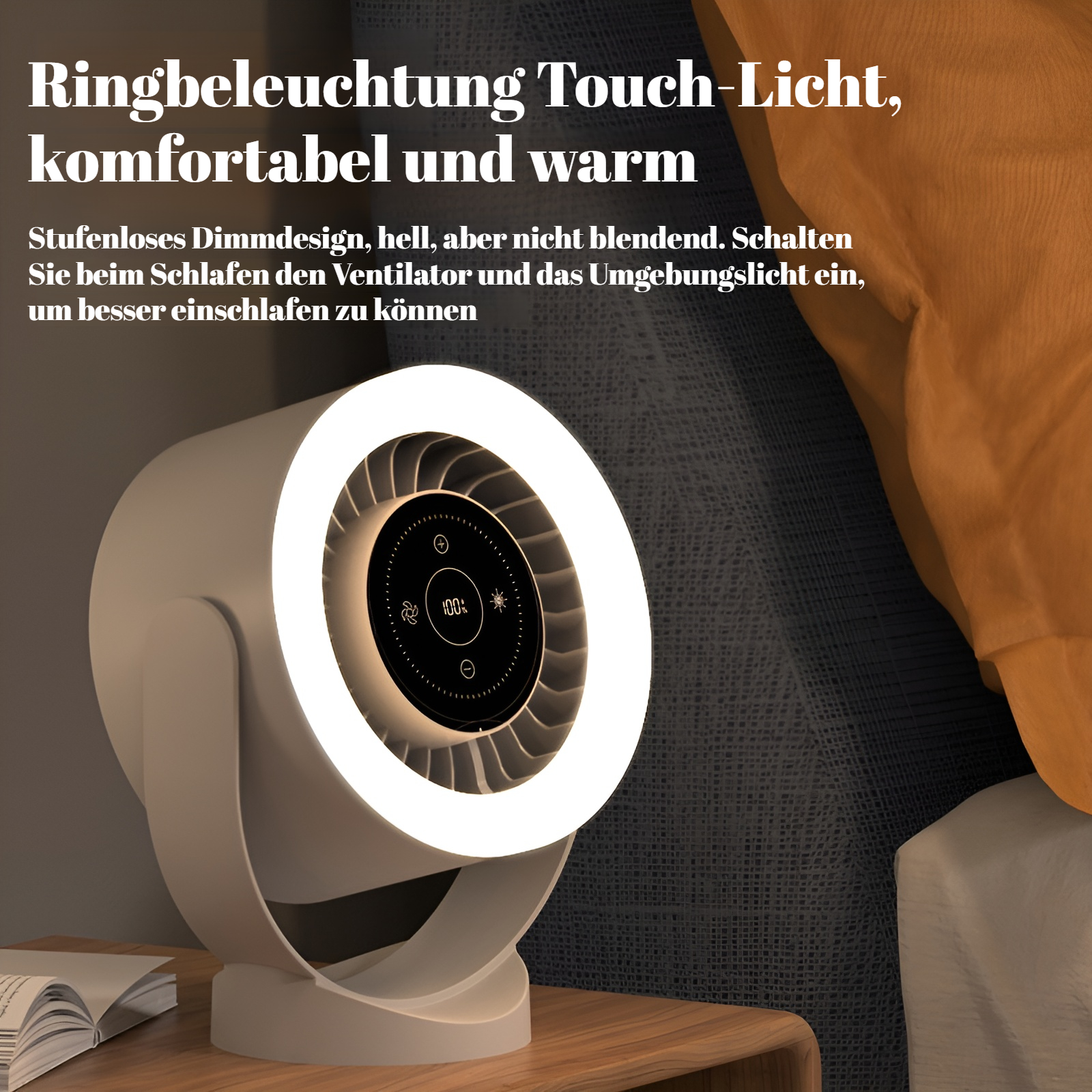 Leiser und leistungsstarker Tischventilator für das Büro