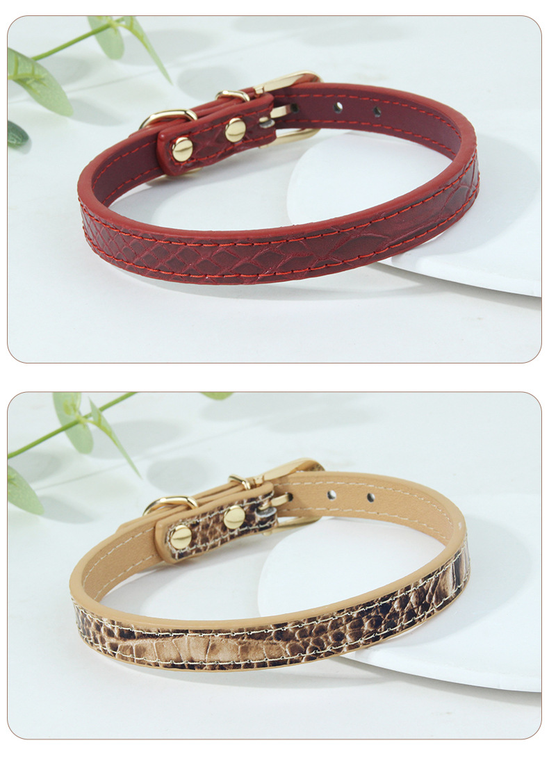 丈夫で長持ちするワニ革ペット首輪