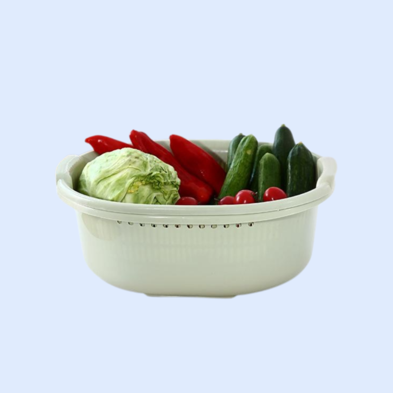 고급형 이중 채반 대형 물빠짐 바구니