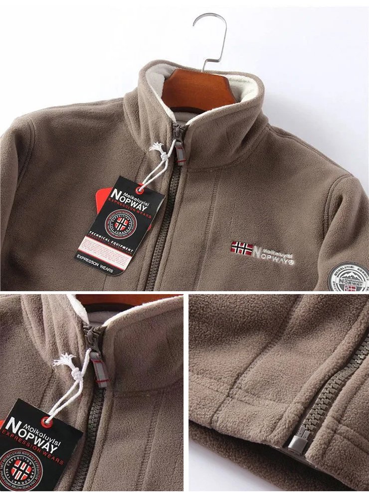 Herren-Fleecejacke für den Export nach Norwegen, ein- und doppelseitig tragbar
