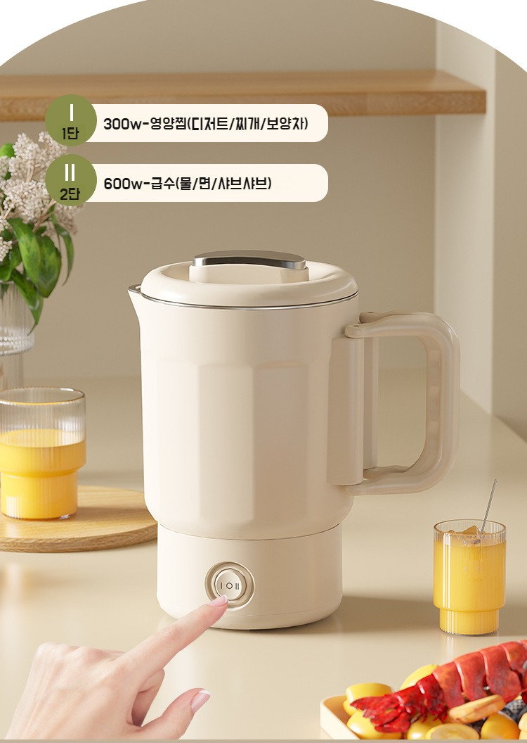 스텐 소재의 견고한 전기포트 디자인