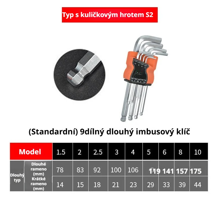 Imbusové klíče s vysokou odolností a životností