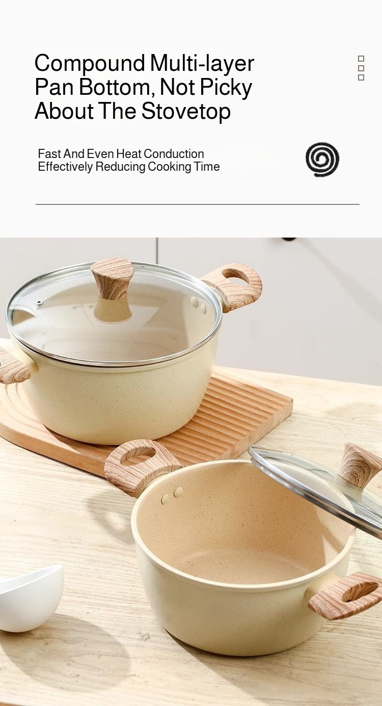 Modern kitchen cookware with evenly heated and visualization features