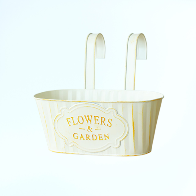 家庭用壁掛けブリキ製プランター