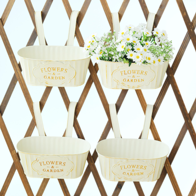 家庭用壁掛けブリキ製プランター