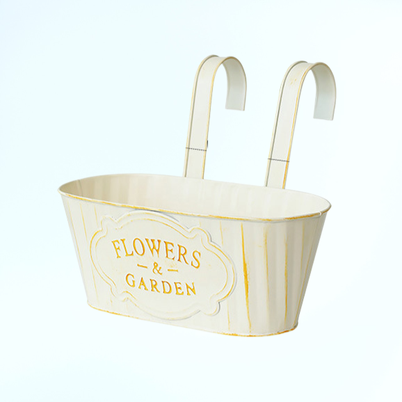 家庭用壁掛けブリキ製プランター