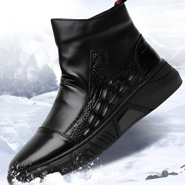 Martin boots men crocodile print spring and fall high-top shoes men Korean trend British style workw