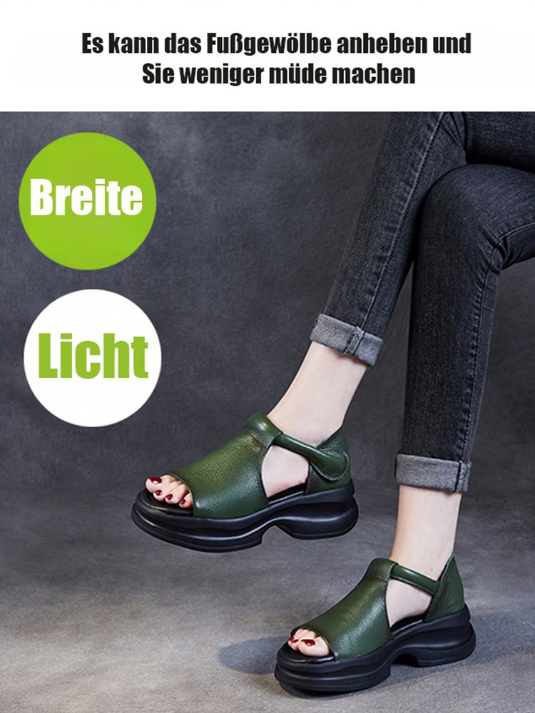 Plateau-Wedgesandalen mit offenem Zeh im koreanischen Stil