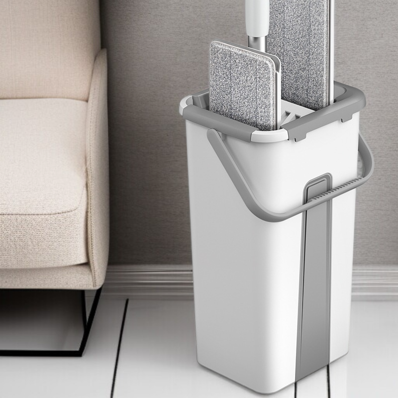 家庭用ハンドフリーフラットモップドライ＆ウェットレイジーモップ