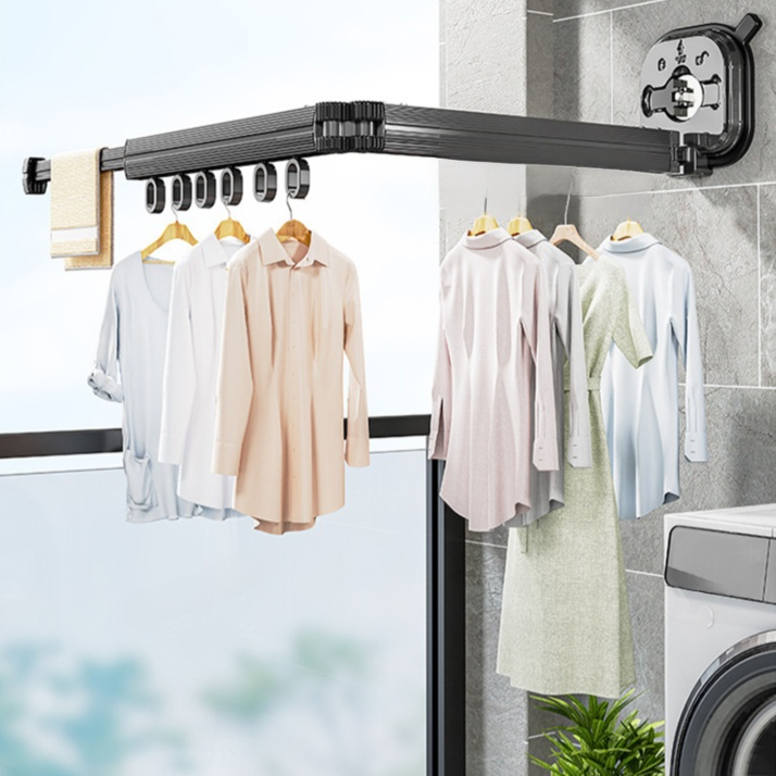 便攜式壁掛式伸縮晾衣桿