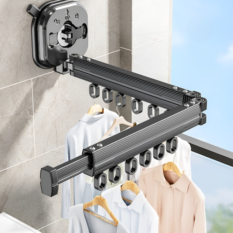便攜式壁掛式伸縮晾衣桿