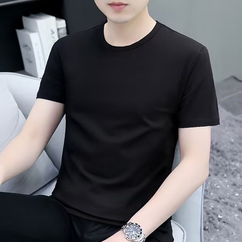 230グラムの純綿Tシャツ、メンズ無地半袖、高級感のあるファッション白、春夏のインナーシャツ