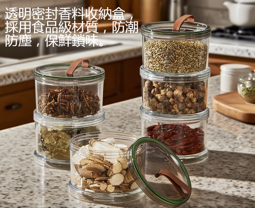 透明收納盒分類調味料展示