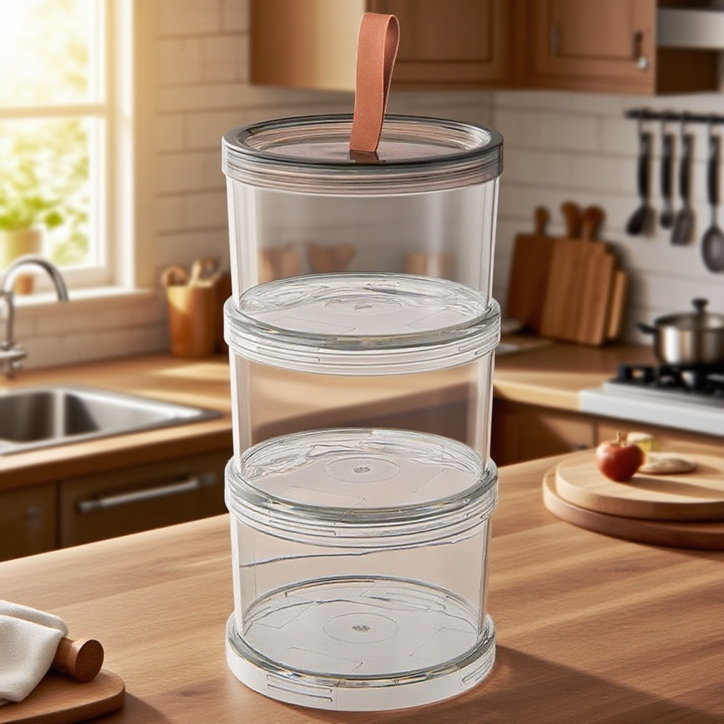 廚房用大料密封透明收納盒