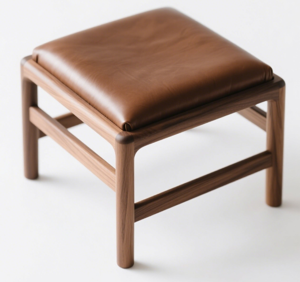 家庭用の木製スツール、皮張りのスツールは家庭でのオフィス使用に適しています。
