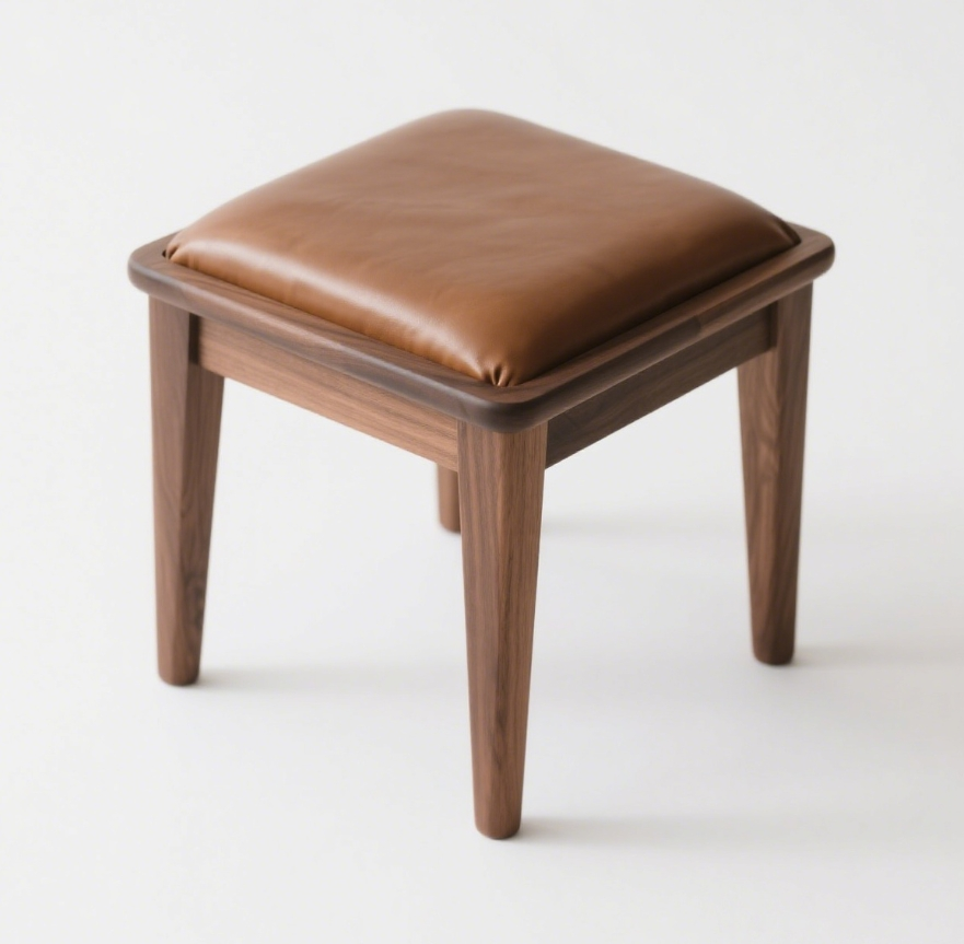 家庭用の木製スツール、皮張りのスツールは家庭でのオフィス使用に適しています。