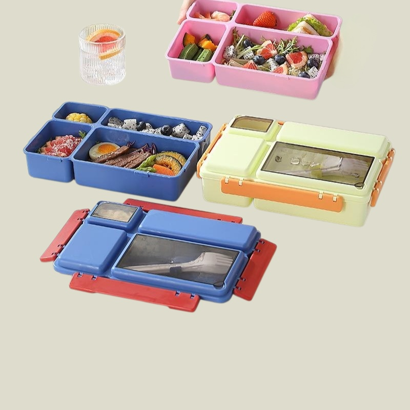 식기 를 가지고 대용량 도시락 을 나누다