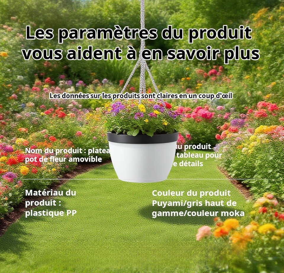 Plateau à roulettes robustes pour plantes